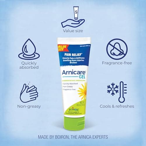 Boiron Arnicare Gel for Relief of Joint Pain, Muscle Pain, Muscle Soreness, and Swelling from Bruises or Injury - Non-greasy and Fragrance-Free - 4.2 oz — view 2