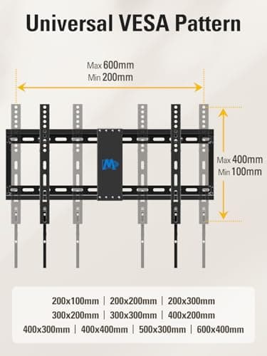 Mounting Dream TV Wall Mount for Most 37-90 Inch TVs, Universal Tilt TV Mount Fit 16", 18", 24" Stud with Loading Capacity 132lbs, Max Vesa 600 x 400mm, Low Profile Flat Wall Mount TV Bracket — view 5