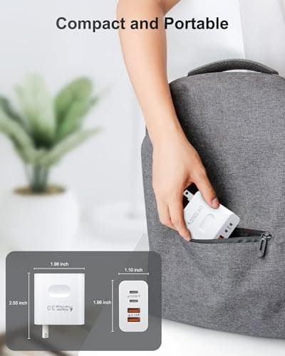 [2-Pack] USB C Wall Charger, 40W 4-Port Fast Charging Block USB C Charger Dual USBC Power Adapter + QC Wall Plug Multiport Brick Type C Block for iPhone 17 16 15 14 13 12 11 Pro Max, iPad, Samsung — view 6