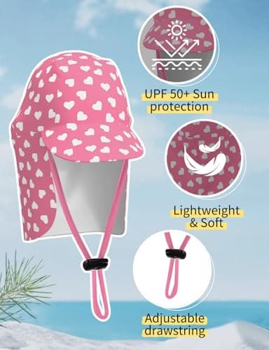 weVSwe Baby Girl Bathing Suit UPF 50+ All in One Sunsuit Swimwear Long Sleeve Toddler Girl Swimsuit with UV Hat Pink Heart 0-6 Months