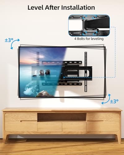 HOME VISION Full Motion TV Wall Mount for Most 32-85 inch TVs up to132 lbs, TV Mount Swivel and Tilt with Dual Articulating Arms, Wall Mount TV Bracket Max VESA 600x400mm, Fits 8" 12" 16" Wood Studs — view 4