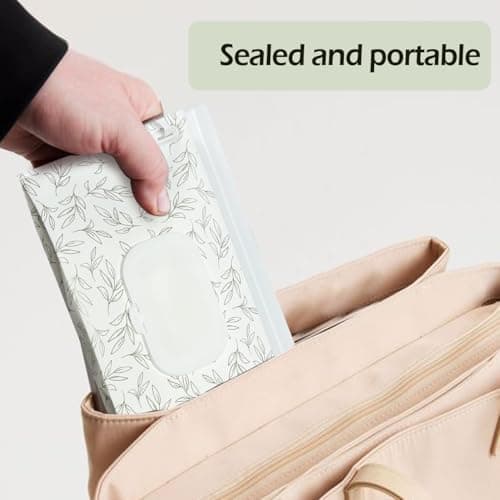 Baby Wipe Holder,Wipe Dispenser, 3-Pack Portable Refillable Wipe Container,Reusable Travel Baby Wipes Case, Waterproof and Dustproof, Wipe Holder for Diaper (Green) — view 7