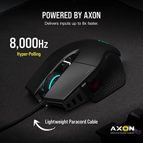 Corsair M65 RGB Ultra Tunable FPS Gaming Mouse - CORSAIR Marksman 26,000 DPI Optical Sensor, Optical Switches, AXON Hyper-Processing Technology, Sensor Fusion Control, Tunable Weight System - Black — view 2