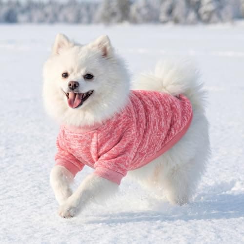 3 Pack Dog Sweaters for Small Dogs Girl Boy Winter Fleece Clothes Warm Soft Dog Sweatshirt Outfit for Dogs Cats Pet Apparel — view 3