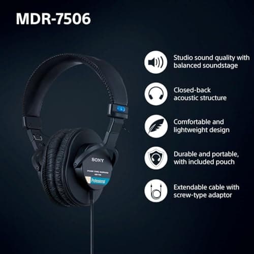 Sony MDR7506 Professional Large Diaphragm Headphone — view 3