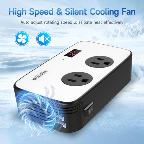 300W Car Power Inverter DC 12V to AC 110V Car Outlet Adapter Plug with PD 25W USB-C, QC3.0 and LCD Display Car Charger Loptop — view 4