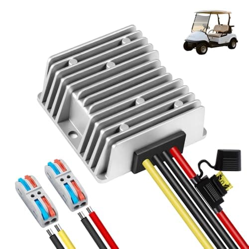 BIUIOY 36V 48V to 12V Step Down Converter for Golf Cart, 20A 240W DC-DC Converter with Fuse & Terminal Block, Premium Voltage Reducer for RV Accessories, Solar Systems, LED Lights