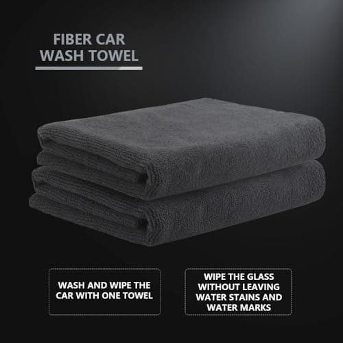 SPTA Microfiber Cleaning Towel, Microfiber Cleaning Cloth for Car Washing, 12 Pack Streak-Free, Ultra Absorbent, Washable for All Purpose Terry Microfiber Towels, 16.1in x 16.1in, 350GSM, Grey-MT038 — view 5