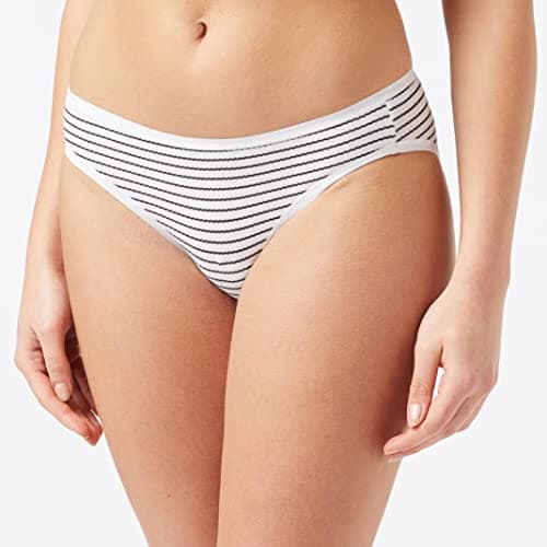 Amazon Essentials Women's Cotton Bikini Brief Underwear, Pack of 10, Black/Bright White/Grey, XX-Small