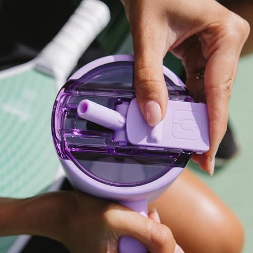 BrüMate Era Flip 40oz Tumbler with Covered Flip Down Straw | 100% Leakproof Insulated Tumbler | Made of Stainless Steel | Cup Holder Friendly Base | 40oz (Lilac Dusk) — view 4