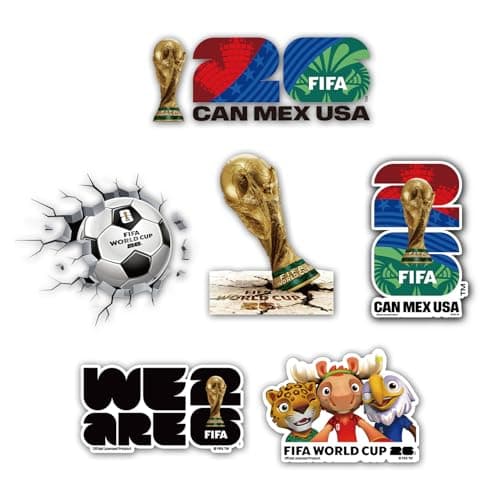FIFA World Cup 26 Car Stickers, Official Licensed Product, New York New Jersey Theme, Mascot and Trophy Design (FIFA 2026, FIFA-A)