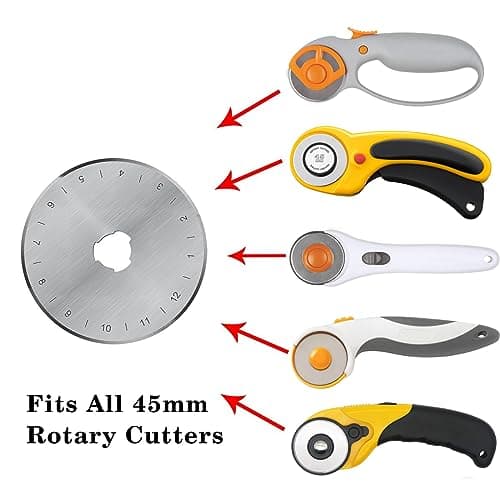 HEADLEY TOOLS 45mm Rotary Cutter Blades 10 Pack Fits Olfa, Fiskars, Replacement Rotary Blade for Arts Crafts Quilting Scrapbooking Sewing, Sharp and Durable — view 2