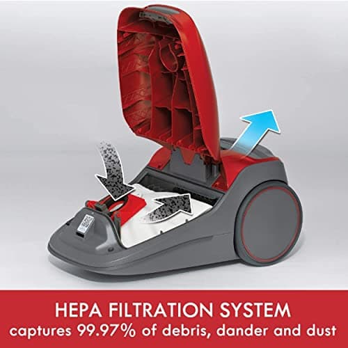 Kenmore 81414 400 Series Pet Friendly Lightweight Bagged Canister Vacuum with Extended Telescoping Wand, HEPA, Retractable Cord, and 4 Cleaning Tools-Red — view 3