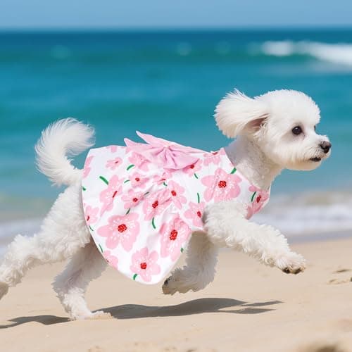 choyaxo Floral Dog Dress Cute Dog Skirt Pet Dress Summer Pet Clothes for Puppy Small Cats — view 3