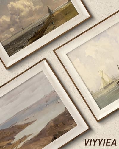 VIYYIEA Vintage Landscape Framed Wall Art 2 Set, Nature Wilderness Scenery Paintings Decor Aesthetic, 10x12 Inch Canvas Print Artwork Home Decor, Retro Farmhouse Wall Pictures for Bedroom Living Room — view 6
