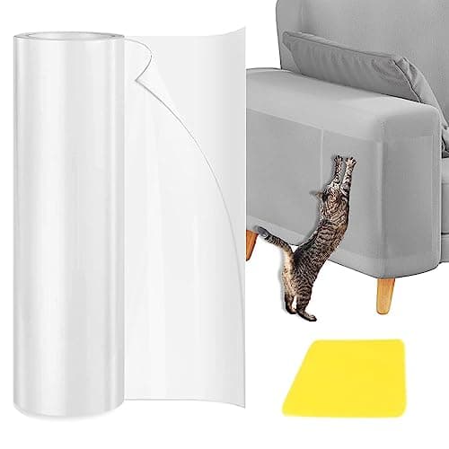 Cat Scratch Protector 7.87" x 197" Self-Adhesive Single Side Furniture Protectors from Cats Scratch, Cat Couch Scratch Protector, Transparent DIY Cutting Anti Scratch Furniture