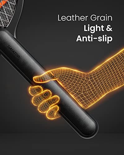 GAIATOP Electric Fly Swatter, 3800V Battery Powered Handheld Fly Zapper, 3-Layer Protection Grid Bug Zapper Racket for Home Bedroom Kitchen Office Backyard Patio Indoor Outdoor — view 2
