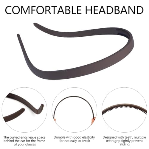 TOBATOBA Headbands for Glasses Wearers No Pressure No Headache Hairbands Square Sunglasses Headband for Women Comfortable Head bands for Girls Non Slip with Teeth 6Pcs — view 4