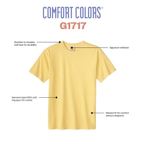 Comfort Colors Adult Short Sleeve Tee, Style G1717, Black (1-pack), Large — view 3