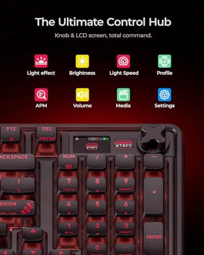 wegear PIXIU 98 8KHz Esports Gaming Mechanical Keyboard, 8000Hz Polling, Cherry MX2A Red Switches, Tri-Mode Bluetooth/2.4G/USB-C Wired, Hot-Swap Gasket Custom Keyboard with Knob, — view 3