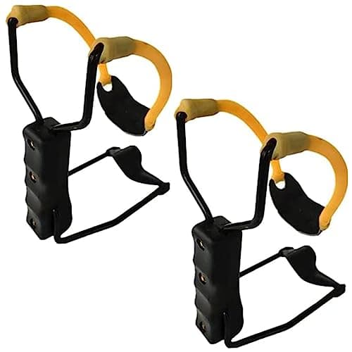 Loogujuzao 2 Pcs Slingshot, 8 Inch Slingshot, Outdoor Supplies, Professional Game Slingshot (Yellow/Black)