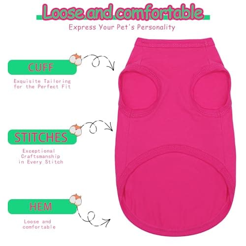 Paiaite Dog Clothes Fashionable Sleeveless Pet Vest: 'Little Miss Sassy' Printed Cotton Dog Shirt, Ideal for Small, Medium, and Large Breeds, Ensuring Comfort and Breathability Rose Red M — view 3