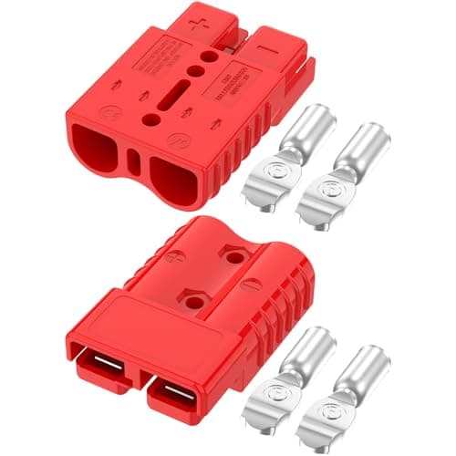 furwishlisting Anderson Connector 175A 600V Battery Quick Connect/Disconnect for 1/0-4 AWG Cables, Anderson Plug for Winch, Trailer, RV, Forklift (Red, 2 PCS)