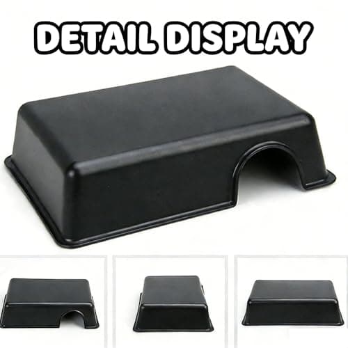 Reptile Hide Box, Animal Hideout, Plastic Hide cave for Leopard Geckos, Small Snakes, Juvenile Ball Pythons, Lizards, hognose Snakes, cornsnakes (Black, Large) — view 2