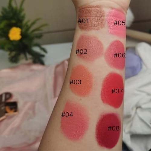 PHOFAY 3-in-1 Flush Balm Cream Blush,Mousse Blushs Cream & Lipstick Gloss-Soft Silky Creamy Texture,Vegan & Lightweight Matte Finish Cosmetics Long-Lasting Moisturizing Blush daily makeup (05#) — view 2