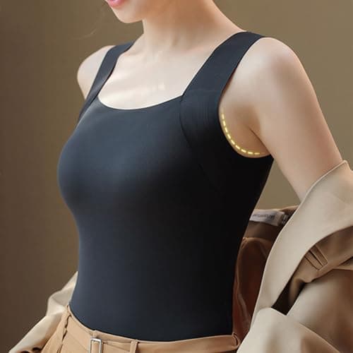 Women's U Neck Shapewear Built-in Bra Tank High Strechy Sleeveless Slim Tops Camisole Workout Tops Padded Yoga Shirts — view 5
