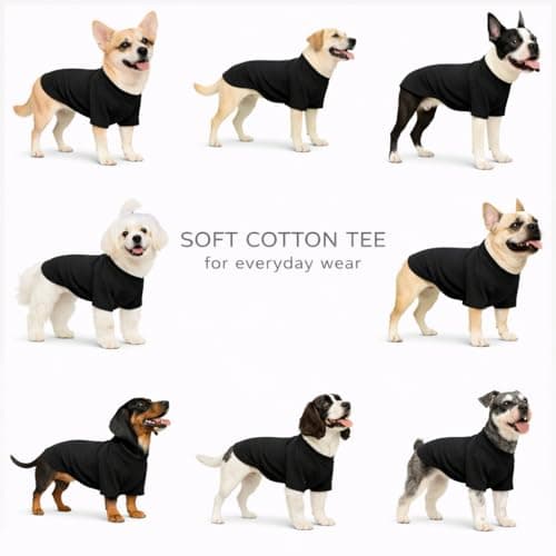 Lovelonglong Pet Clothing Dog Costumes Basic Blank T-Shirt Tee Shirts for Small Dogs Black S — view 4