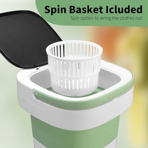 Mini Portable Washing Machine, 16.5L Upgraded Washer with Spin Basket Laundry Machine, 3 Cleaning Modes Suitable for Small Clothes, Foldable Design Ideal for Hotel, Home, Apartment and Campain — view 4