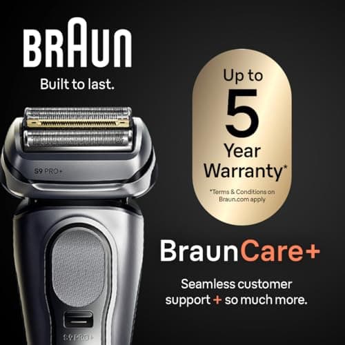 Braun Electric Razor for Men, Waterproof Foil Shaver, Series 9 Pro 9477cc, Wet & Dry Shave, with Portable Charging Case, ProLift Beard Trimmer, 5-in-1 Cleaning & Charging SmartCare Center, Silver — view 5