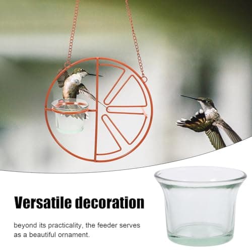 Abaodam 2pc Glass Bird Feeder Replacement Glass Cup Outdoor Hanging Bird Feeder Bowl for Oriole Hummingbird for Garden Balcony — view 3