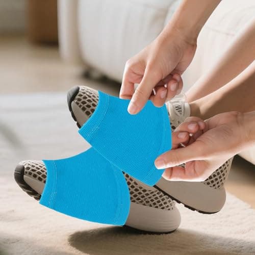 2 Pair Shoe Socks Covers for Dance, Dance Shoe Socks Anti-Slip on Smooth Floors, Dance Shoe Covers Over Sneaker for Dancers Women, Ballet Equipment for Turns & Spins, Dance Accessories (Blue)