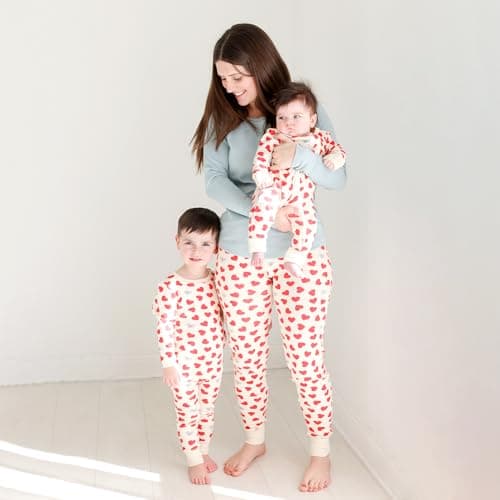 PARADE Organic Signature Print '2-Way' Zip Romper - Long Sleeve Hearts 6-12M with mitts — view 2