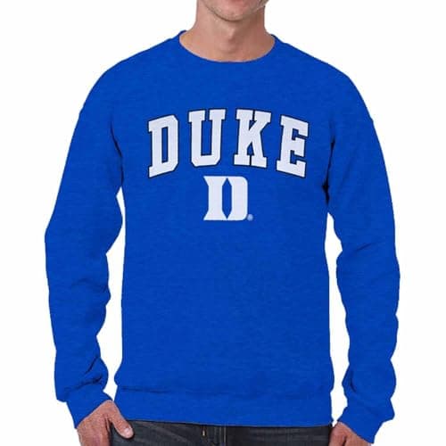 Duke Sweatshirt Fleece Crewneck for Men and Women - Royal Heather, Large