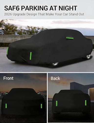 Proadsy Car Cover for Dodge Charger 2006-2025 Waterproof All Weather for Automobiles, Windproof Snowproof Rain Hail Sun UV Protection Full Outdoor Indoor Exterior Car Covers, Black — view 5