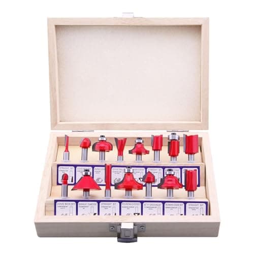 LU&MN Carbide Tipped Router Bits (15 PCS) with 1/4" Shank, Wood Milling Saw Cutter , All Purpose (Woodworking Tools for Home Improvement and DIY) — view 2