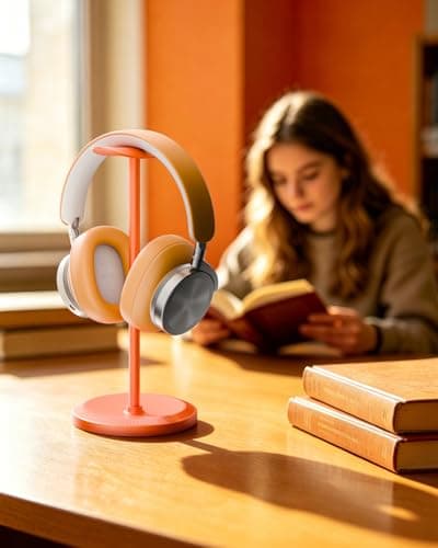 Tiiletzote Headphone Stand, Desktop Headset Holder, Orange — view 2