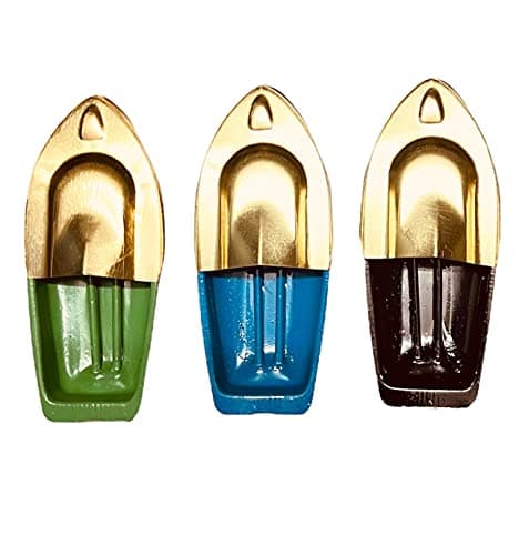KRIWIN Metal Tin Hand Painted Fun Steam Powered Toy Boat Nav Pop Put Putt Candle Powered Fuel Flame with Dropper and Candle, Pack of 3, Multicolor