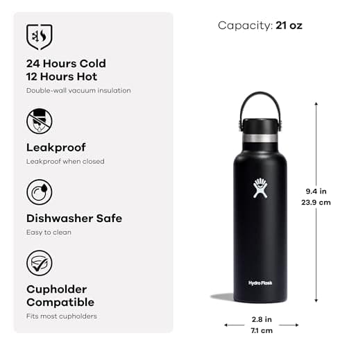 Hydro Flask Water Bottle - Insulated Stainless Steel - Non Spill, Leakproof in 21 Oz Tonal Trillium — view 6