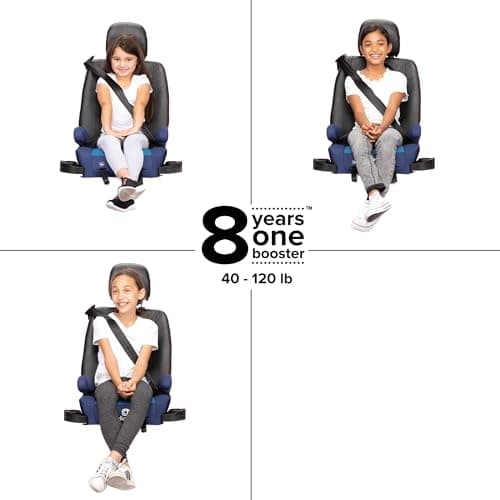 Diono Solana 2 XL 2022, Dual Latch Connectors, Lightweight Backless Belt-Positioning Booster Car Seat, 8 Years 1 Booster Seat, Blue