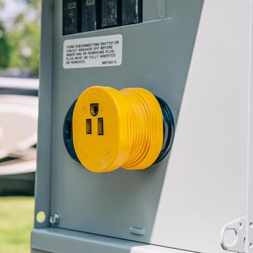 Camco PowerGrip 30AM/15AF Camper/RV Electrical Adapter Features 30-Amp Male & 15-Amp Female Connections - Designed w/Non-Slip Grooves & Contoured Ends for Easy Removal - Rated for 125V/1875W (55233) — view 2