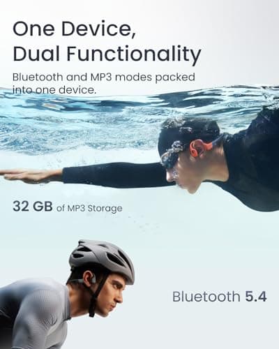 SHOKZ OpenSwim Pro - Open-Ear Bluetooth & MP3 Bone Conduction Sport Headphones, Swimming Headphones, IP68 Waterproof, Grey — view 2