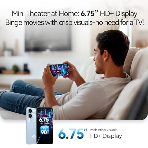 MIRO Ultra-Light 192g 6.75" Big Screen Smartphone - 4G 64GB + 1TB Expandable Storage, 13MP AI Dual Camera 5MP Front, 4900mAh Battery, 3.5mm Headphone Jack, Android 14, Dual SIM Global (Blue) — view 2