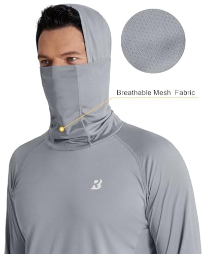 Roadbox Sun Hoodie Men UV Protection Long Sleeve, UPF 50+ Fishing Shirts with Mask, Lightweight Hiking Outdoor Rash Guard — view 3