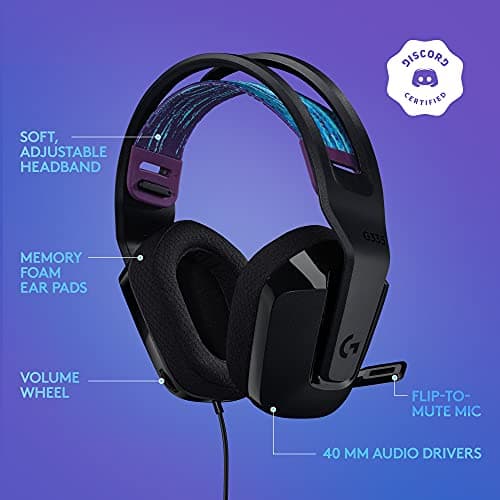 Logitech G335 Wired Gaming Headset, with Flip to Mute Microphone, 3.5mm Audio Jack, Memory Foam Earpads, Lightweight, Compatible with PC, PlayStation, Xbox, Nintendo Switch/Switch 2 - Black — view 5