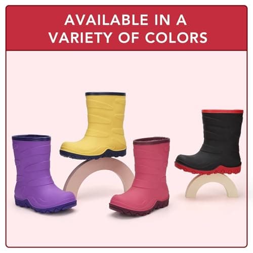 Kids Winter Rain Boots, Waterproof Rubber Warm Boots, Children Mud Boots for Boys and Girls, Toddler/Little Kid/Big Kid — view 6