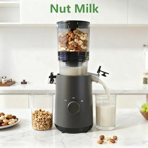 Juicer Machines, Cold Press Juicer with 5.3" Extra Large Feed Chute & Powerful AC Motor, Fits Whole Fruits & Vegetables, High Juice Yield, BPA-Free, Includes Extra Replacement Juicer Strainer — view 5